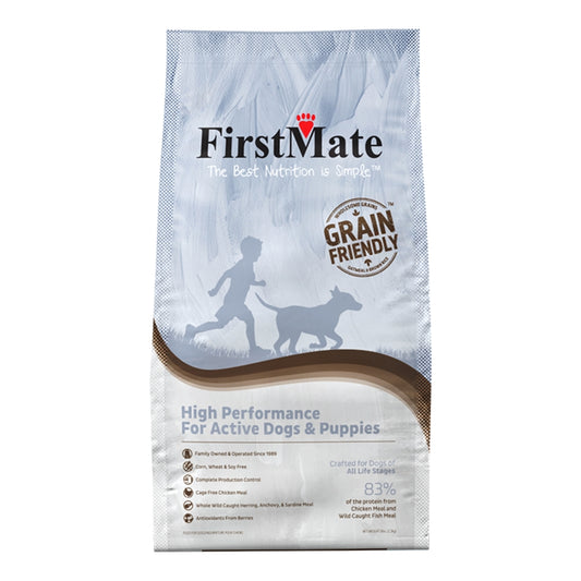 FirstMate Grain Friendly High Performance Dog Food for Active Dogs & Puppies – Kibble