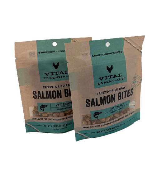 Vital Essentials Freeze Dried Raw Salmon Treats, for Cats, 1.1 oz, Multi-Pack