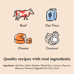 Bocce's Bakery Oven Baked Say Moo Treats – Beef & Cheddar, 6 oz