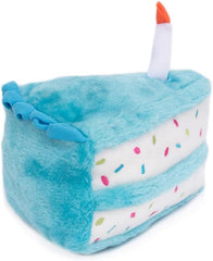 ZippyPaws NomNomz Plush Blue Birthday Cake Dog Toy