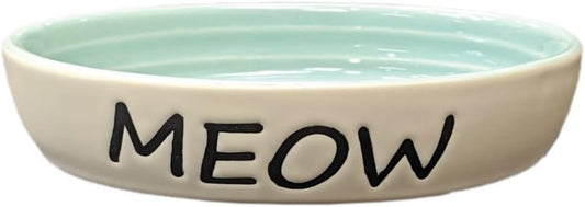 SPOT Oval Green Meow Dish