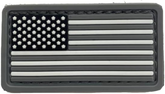 Boss Dog Tactical Rubber Hook-Backed Patch for Boss Tactical Collars, Grey USA Flag