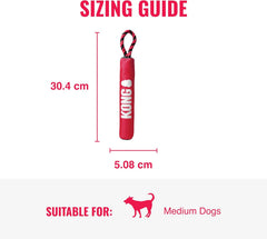 KONG Signature Stick with Rope Dog Toy – Medium Red