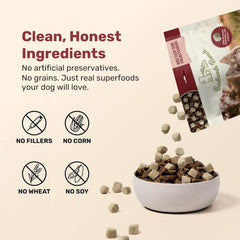 BADLANDS RANCH Superfood Nuggets – Bison & Kale Freeze-Dried Dog Treats (8 oz Bag)