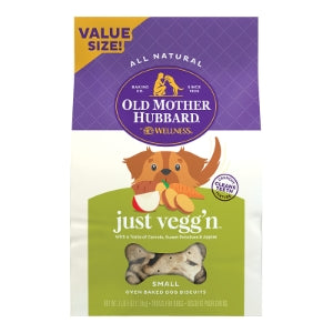 Old Mother Hubbard Wellness Just Vegg'n Dog Biscuits, Natural, Training Treats, Sweat Potato, Oats, Apples & Carrots Flavor