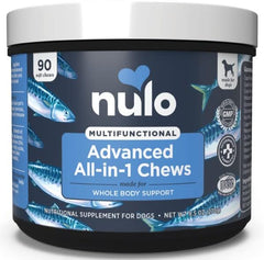 Nulo Advanced Multifunctional All-in-1 Supplement for Dogs, Supports Dog Skin & Coat, Hip & Joint, Cognitive, and Overall Immune System, Contains 90 Soft Chews