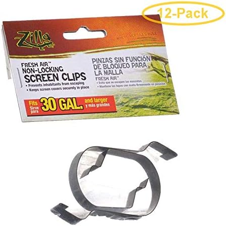 Click to see full view  Zilla Fresh Air Non-Locking Screen Clips 30 Gallon Tanks and Up