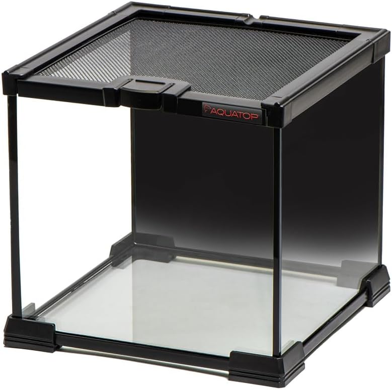 Aquatop Terrarium with Durable Mesh Top for Easy Access & Ventilation - Perfect for Reptiles & Plants