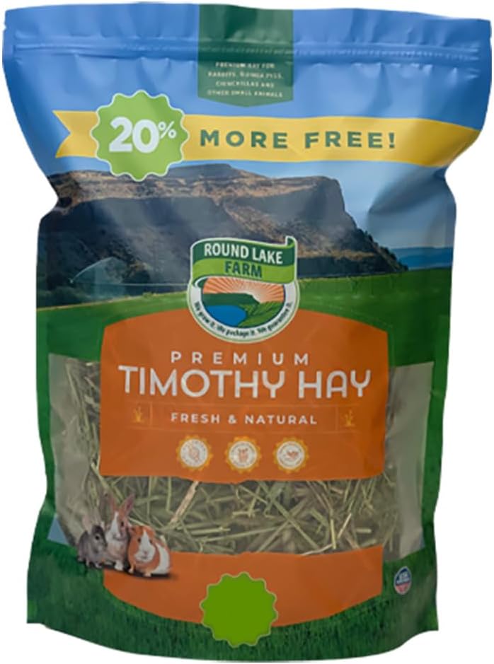 Timothy Hay and Orchard Grass for Guinea Pigs, Rabbits, Chinchillas, Premium Quality and Excellent Source of Fiber, No Additives or Preservatives (Timothy Hay 48oz)