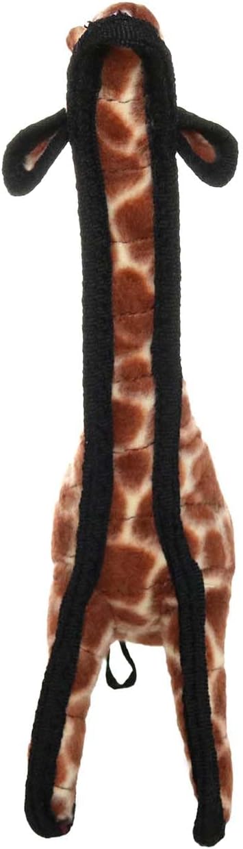 TUFFY - World's Tuffest Soft Dog Toy - Zoo Junior Giraffe - Multiple Layers. Made Durable, Strong & Tough. Interactive Play (Tug, Toss & Fetch). Machine Washable & Floats