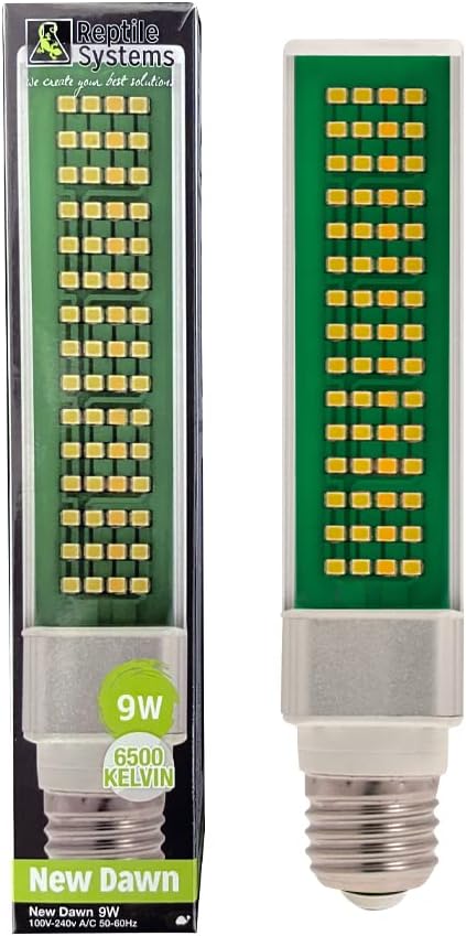 New Dawn LED Compact Lamp : 6500K, Full Spectrum LED Luminaire Lighting for Natural Plant Growth in Terrariums, Vivariums, Hydroponics & Aquaponics