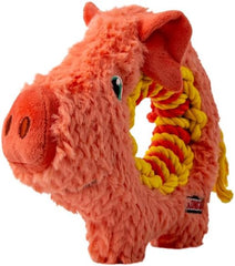 KONG Ringaroos - Interactive Rope Ring Dog Toy with Plush Squeaker - for Fetch, Tug & Cuddle
