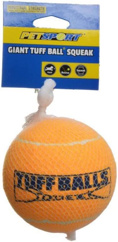 PetSport Giant Squeaker Tuff Ball - Giant Tennis Balls for Dogs, Great for Boredom & Aggressive Chewers, Dog Toy, Giant Tennis Balls for Large Dogs, Non-Toxic, Won’t Wear Down Teeth