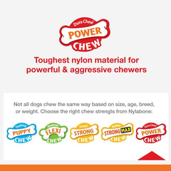 Nylabone Original Bone Power Chew Toy for Dogs, Durable Dog Toys for Aggressive Chewers, Basted Blast Bacon & Chicken Flavor, Medium