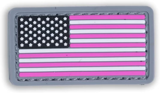 Boss Dog Tactical Rubber Hook-Backed Patch for Boss Tactical Collars, Pink USA Flag