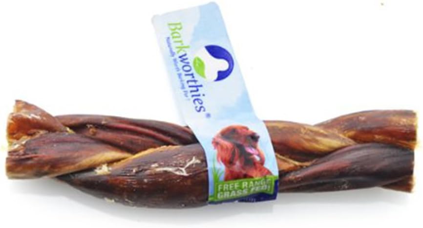 Barkworthies Braided Beef Gullet Jerky Treat, 6-Inch