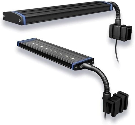 Aquatic Life Reno Freshwater LED Aquarium Light Bar Fixture Strip, 10 Gallon Fish Tank Lighting, 12-inch Clamp, Blue/White