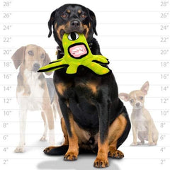 TUFFY - World's Tuffest Soft Dog Toy - Alien Green-Squeaker- Multiple Layers. Made Durable, Strong & Tough. Interactive Play (Tug, Toss & Fetch). Machine Washable & Floats