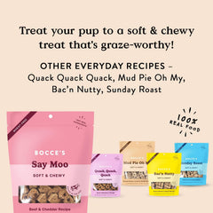 Bocce's Bakery Oven Baked Say Moo Treats – Beef & Cheddar, 6 oz