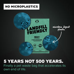 Doggy Do Good Next Pet Waste Bags, Landfill Friendly Recycled Plastic Unscented Dog Poop Bags, Leakproof, Strong, Thick Poop Bags for Dogs, Earth Friendly Poop Bags