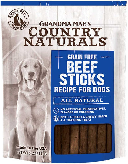 Grandma Mae's Country Naturals Grain Free Beef Bars Chewy Dog Treats, 5 Ounces
