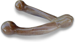 Pet Qwerks Wishbone BarkBone - Nylon Chew Toy for Aggressive Chewers - Bacon Flavor