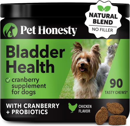 Bladder Health Cranberry Supplement for Dogs – Kidney Support for Dogs, Cranberry & D-Mannose for Dog Urinary Tract Health, Dog Urine & Bladder Support (Chicken)