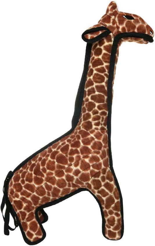 TUFFY - World's Tuffest Soft Dog Toy - Zoo Giraffe - Multiple Layers. Made Durable, Strong & Tough. Interactive Play (Tug, Toss & Fetch). Machine Washable & Floats