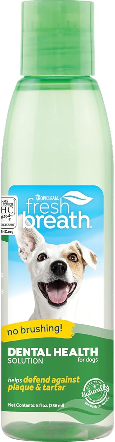 TropiClean Fresh Breath Water Additive for Dogs | Dog Breath Freshener & Teeth Cleaning Solution |