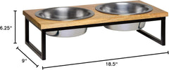 Loving Pets 2 Qt Wooden Top Diner Natural