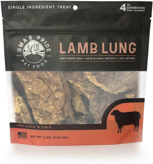 Omas Pride Dehydrated Lamb Lung Dog & Cat Food, 1 Count (Pack of 1)