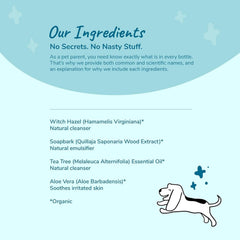 kin+kind Organic Ear Cleaner for Dogs - Made in The USA - Easy to Use & Mess-Free Dog Ear Drops for Wax, Odor, & Itchy Dog Ears w/Witch Hazel, Tea Tree Oil, & Aloe Vera - Ear Wash for Dogs (4 fl oz)