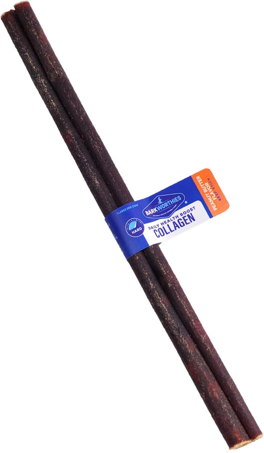 Barkworthies Peanut Butter Collagen Sticks - Healthy, Long-Lasting, High Protein, Low Fat