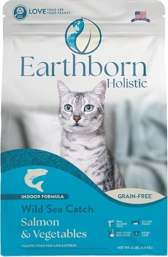 Earthborn Holistic Wild Sea Catch - Grain Free Dry Cat Food Salmon and Vegetables