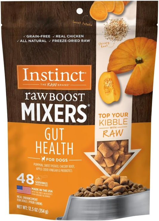 Instinct Raw Boost Mixers Freeze Dried Dog Food Toppers For Dry Food, Grain Free Dog Food Toppers with Chicken For Dogs - Gut Health