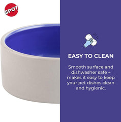 SPOT Standard Crock Dish for Small Animals - Food/Water Bowl for Small Pets, Round Ceramic Bowl with High Walls, Ideal for Birds, Small Cats, Dishwasher Safe
