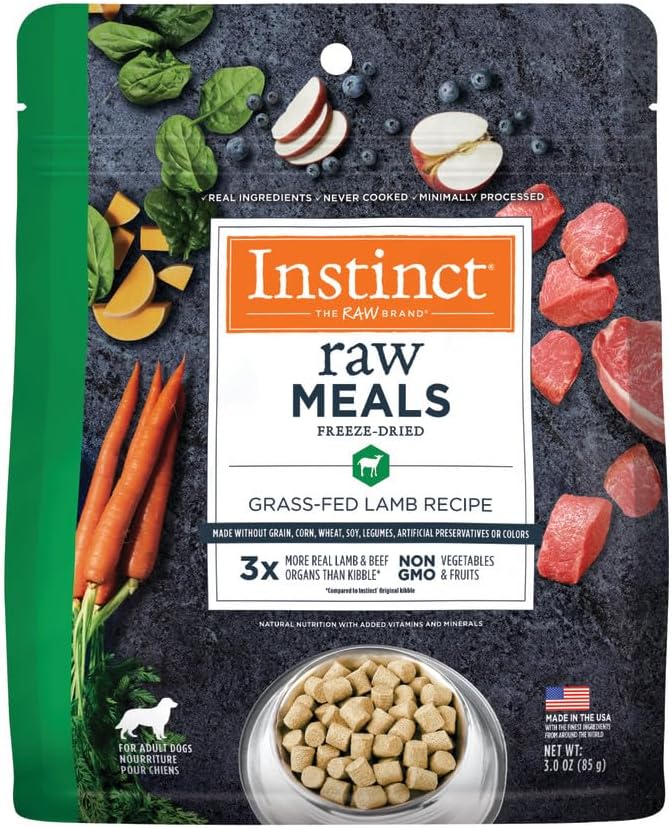 Instinct Freeze Dried Raw Meals, Natural Dry Dog Food, Grain Free - Grass Fed Lamb