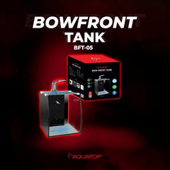 Aquatop Vertical Bowfront Glass Aquarium – All-in-One Tank with Filter and LED Light, High Clarity Glass for Freshwater & Saltwater