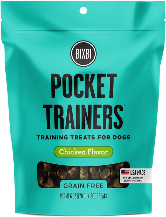 BIXBI Pocket Trainers, Chicken (6 oz, 1 Pouch) - Small Training Treats for Dogs - Low Calorie and Grain Free Dog Treats, Flavorful Pocket Size Healthy and All Natural Dog Treats