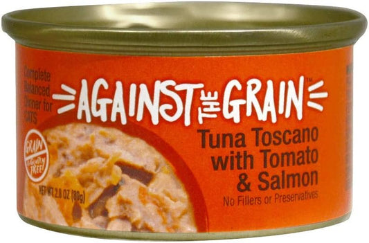Against The Grain Farmers Market Grain Free Tuna Toscano With Salmon & Tomato Canned Cat Food, 2.8 oz, Case of 24