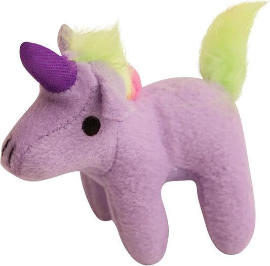 Snugarooz Magical The Unicorn Plush Dog Toy with Repair Patch – Soft Durable - Crinkle & Squeaker Rainbow Mane - Tail for Small Dogs & Puppies