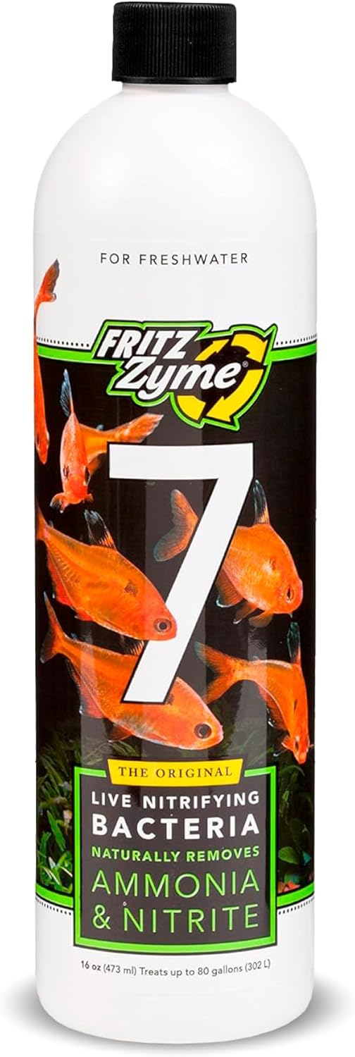 Fritz Aquatics FritzZyme 7 Live Nitrifying Bacteria Naturally Removes Amonia & Nitrite for Freshwater Fish