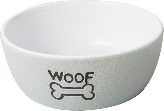 SPOT Ethical Products Bowl Dog Nantucket Woof Grey
