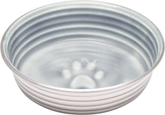 Loving Pets - Le BOL Dog Food Water Bowl Enamel Ceramic Bowl No Tip Stainless Steel Pet Bowl No Skid Spill Proof (Parisian Gray)