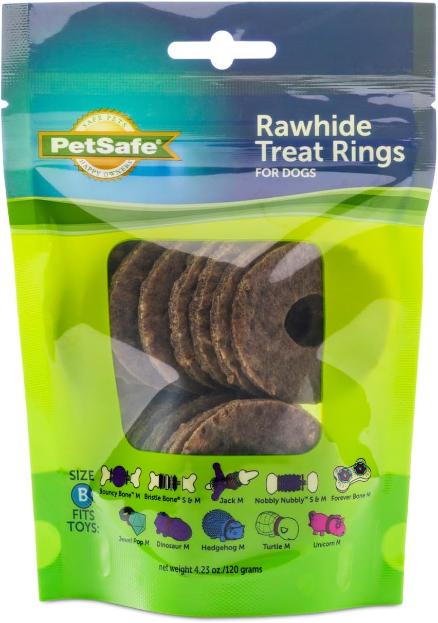 PetSafe® Natural Rawhide Treat Ring Refills, Replacement Treats Busy Buddy Treat Ring Holding Toys