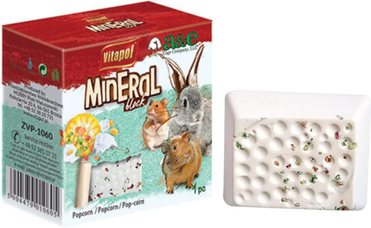 AE Cage A&E Cage 644139 Vitapol Mineral Block for Small Animal44; Popcorn - Small