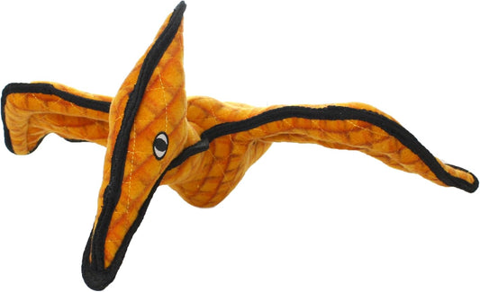 TUFFY - World's Tuffest Soft Dog Toy - Dinosaur Pteradactyl- NO Squeakers - Multiple Layers. Made Durable, Strong & Tough. Interactive Play (Tug, Toss & Fetch). Machine Washable & Floats