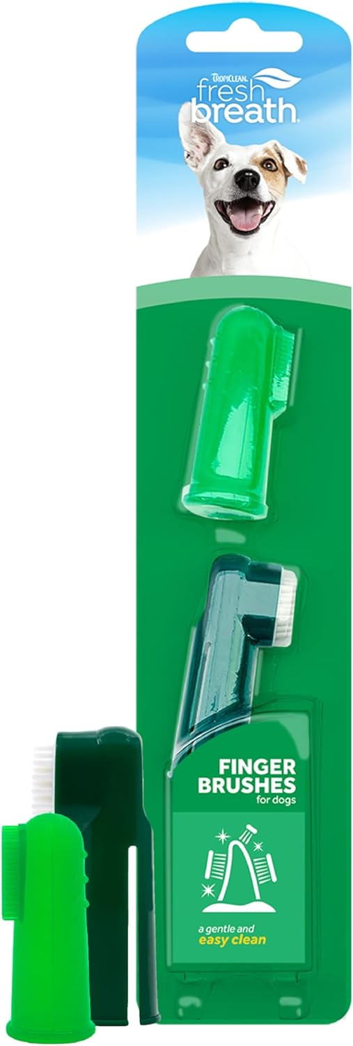 TropiClean Fresh Breath Finger Toothbrushes for Dogs & Puppies