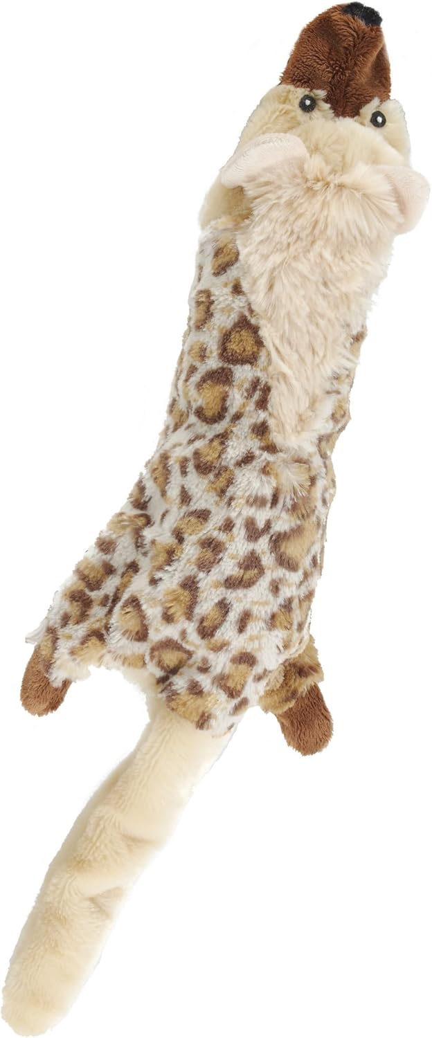 Skinneeez Big Bite Jackal, Stuffingless Dog Toy with Squeaker and Crunch Bottle, for Moderate Chewers, 18in Interactive Chew Toy