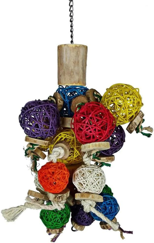 A&E CAGE COMPANY HB46520 Java Wood Ball Thing Assorted Bird Toy, 10 by 14"